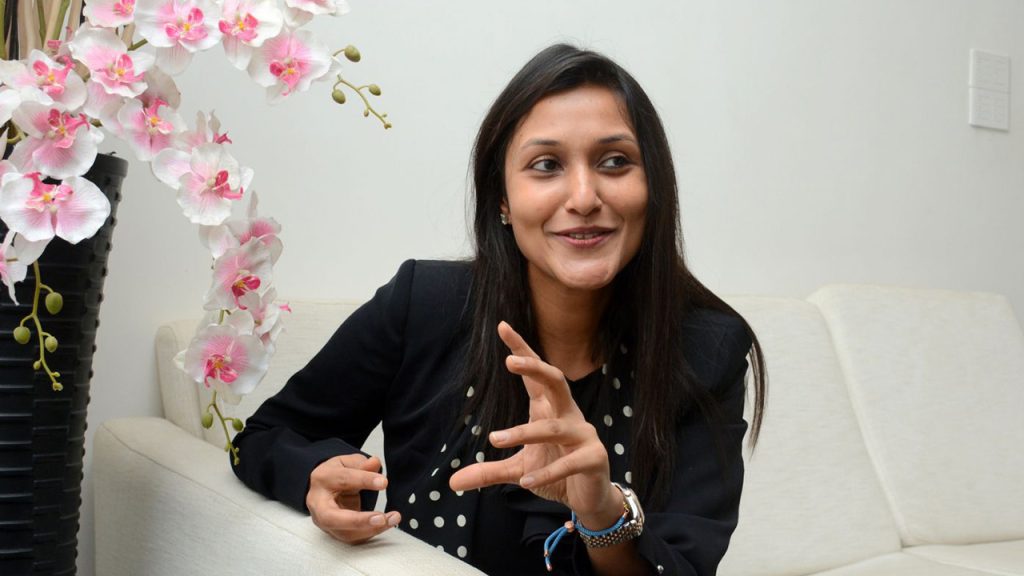 Kathmandu's Dog Chew Nepal exports globally. Image depicts a company representative.