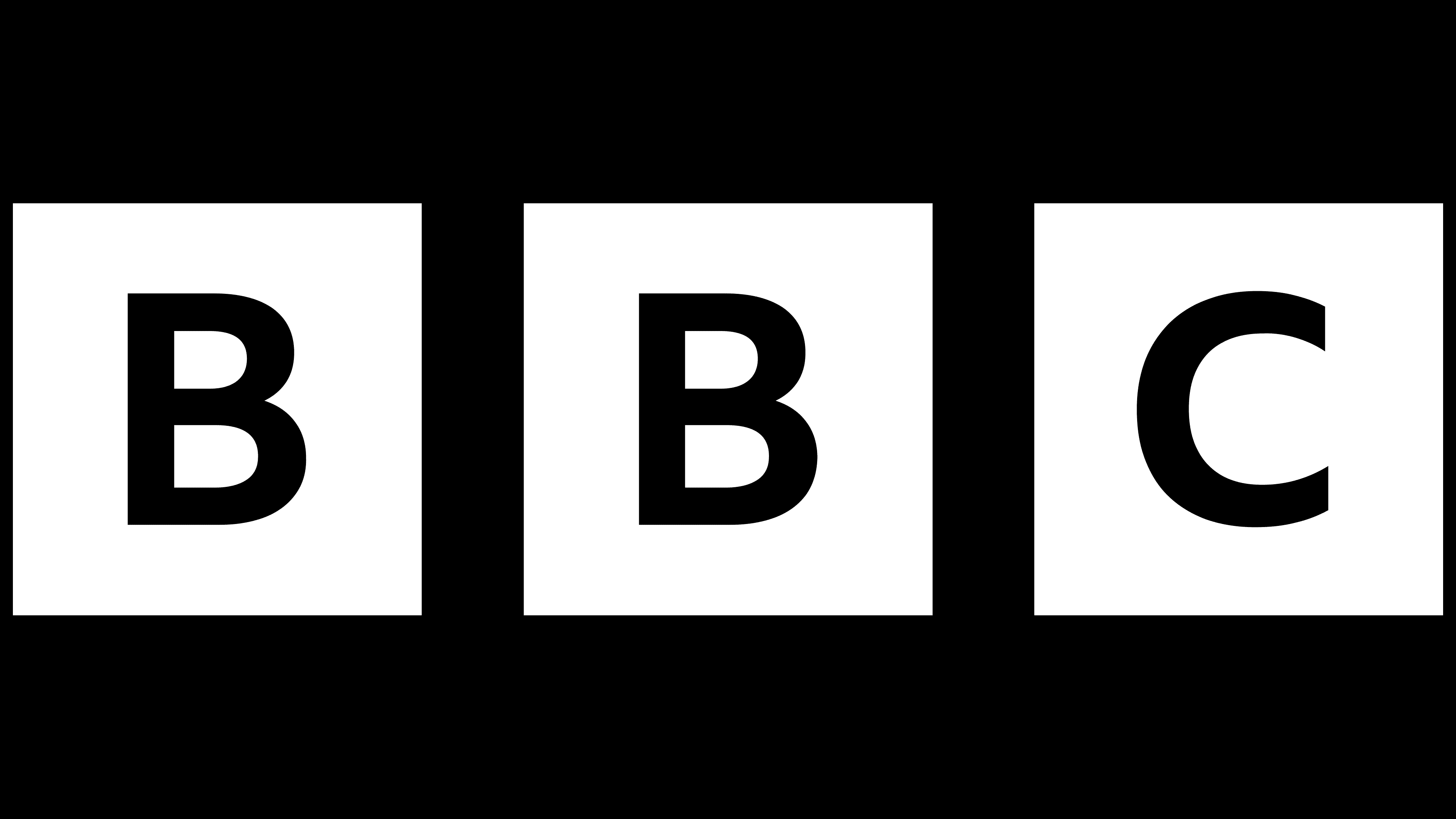 Three white squares with the letters 'B', 'B', and 'C' in black, arranged horizontally against a black background.